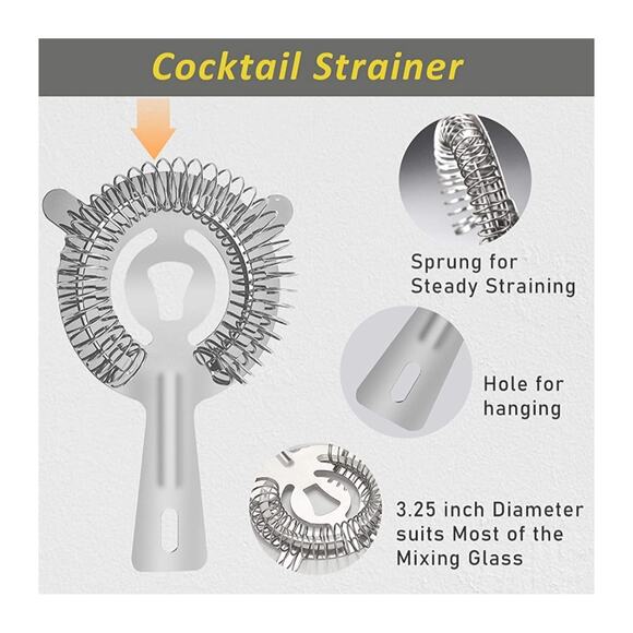 Yumzeco Cocktail Mixing Glass 5 Piece Set New - Picture 4 of 12